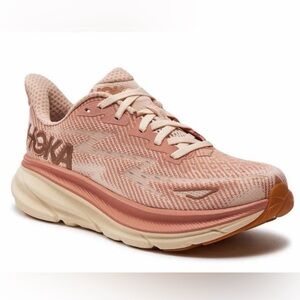 Hoka Clifton 9 Sandstone Cream Road Running Shoes Women's Sz 8.5B Working Travel